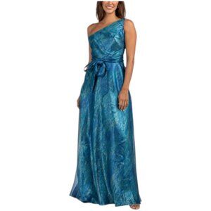 RENE BY RENE RUIZ One Shoulder Printed Organza Gown